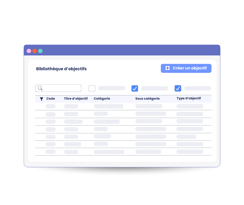 Logiciel Entretiens mpleo - Bibliothèque d'objectifs