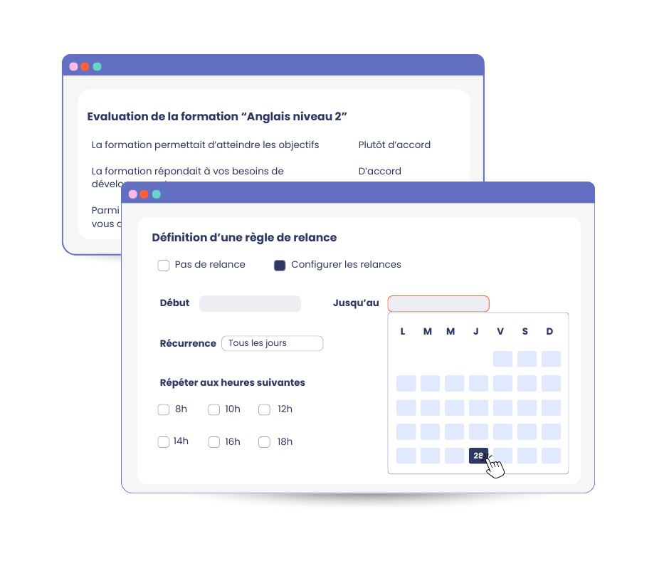 Logiciel formation mpleo - Relance automatique