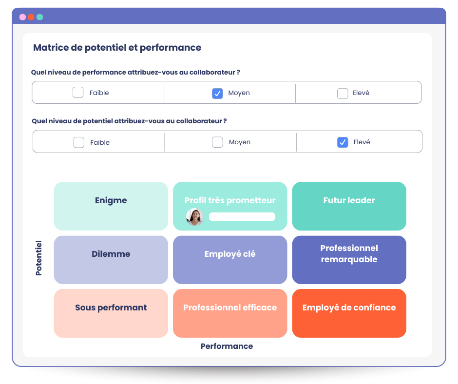 Logiciel de gestion des compétences mpleo - Matrice 9 box
