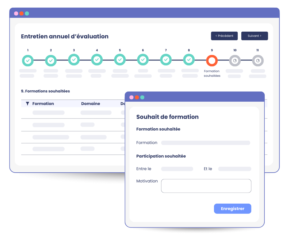 Logiciel RH mpleo - Demander une formation pendant un entretien annuel