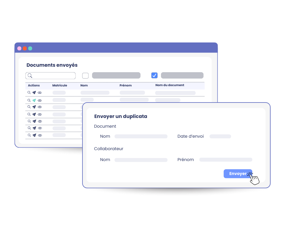 Logiciel dématérialisation RH mpleo - Envoi de duplicata du bulletin de paie