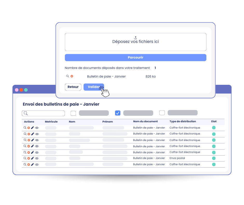 Logiciel dématérialisation RH mpleo - Envoi en masse